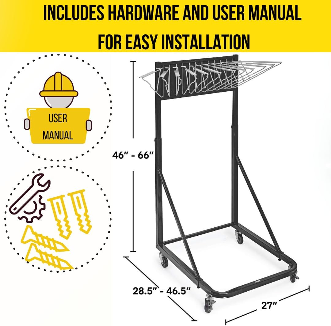 Vertical File Rolling Stand for Blueprints, Black