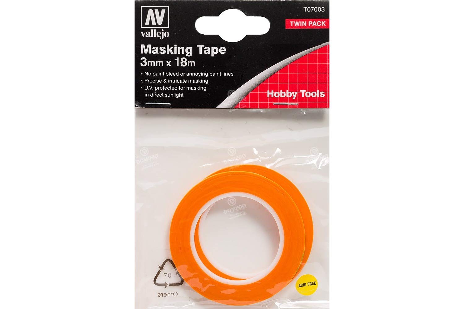 Vallejo AV Tools Precision Masking Tape 3mmx18m Twin Pack