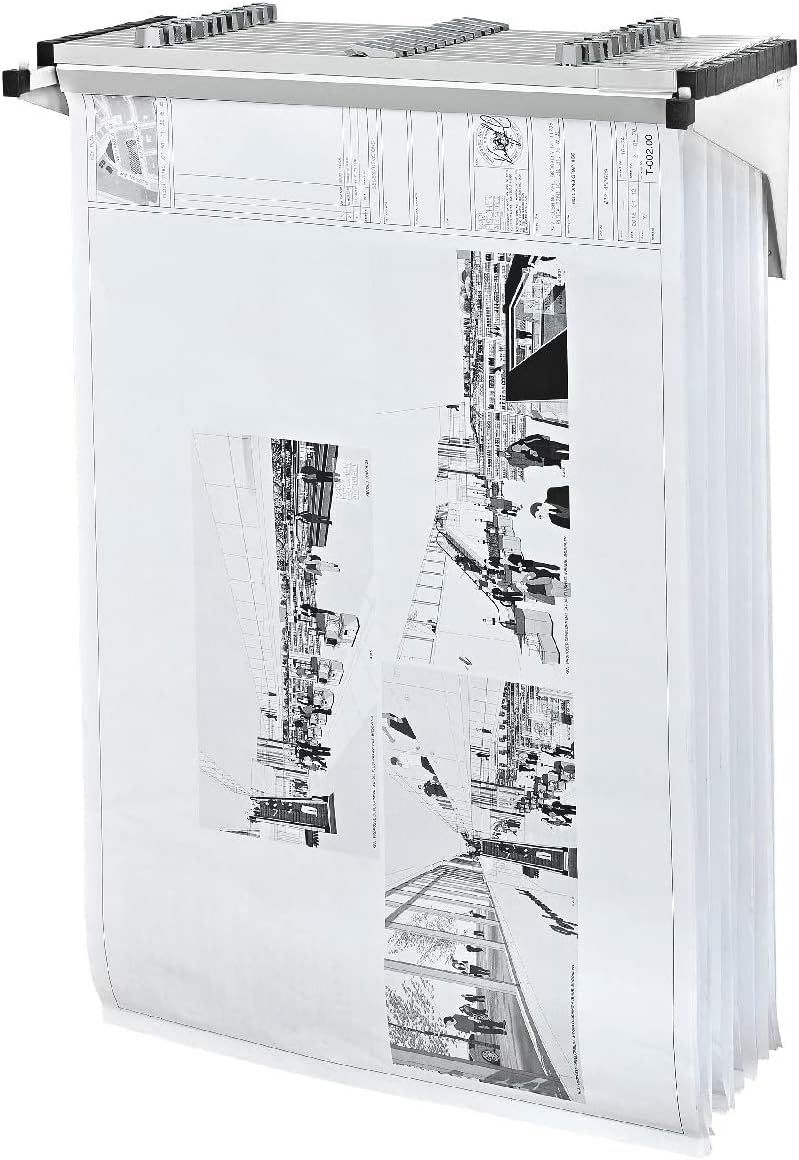 Drop/Lift Wall Rack for Blueprints, White