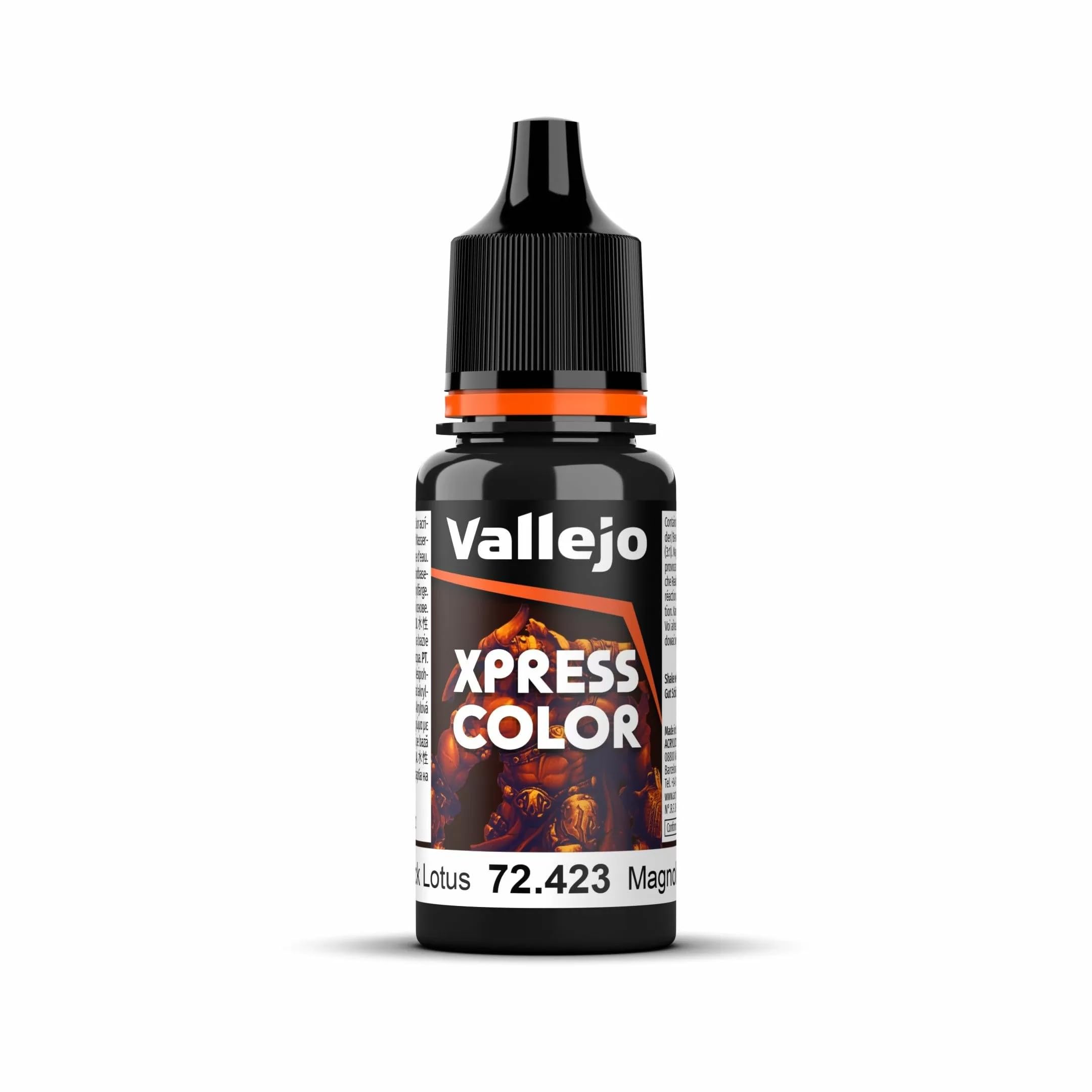 Vallejo - Xpress Color | Black Lotus 18 ml. (0.6 fl.oz.) | Speedy Application and Drying | Vibrant and Saturated Tones | Allows Colors to Flow Easily over the Miniature Surface