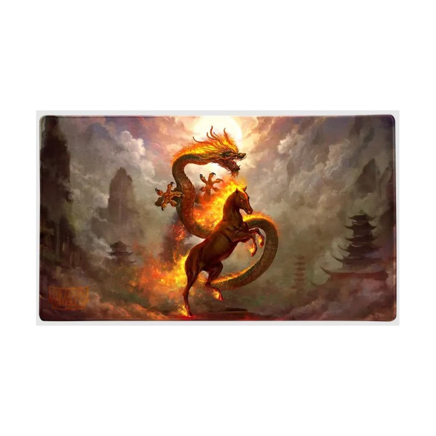 Dragon Shield Playmat – Standard Size TCG Playmat with Stitched Edges & Non-Slip Rubber Backing – Included Tube for Transport & Protection | Fire Horse