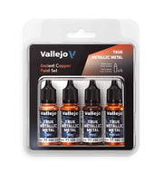 Vallejo - Ancient Copper Paint Set | True Metallic Metal | Acrylic Colors for Painting Metal Effects on Fantasy, Historical, and Wargaming Miniatures | BSL System | 4 Bottles x 18 ml (0.6 fl.oz.)