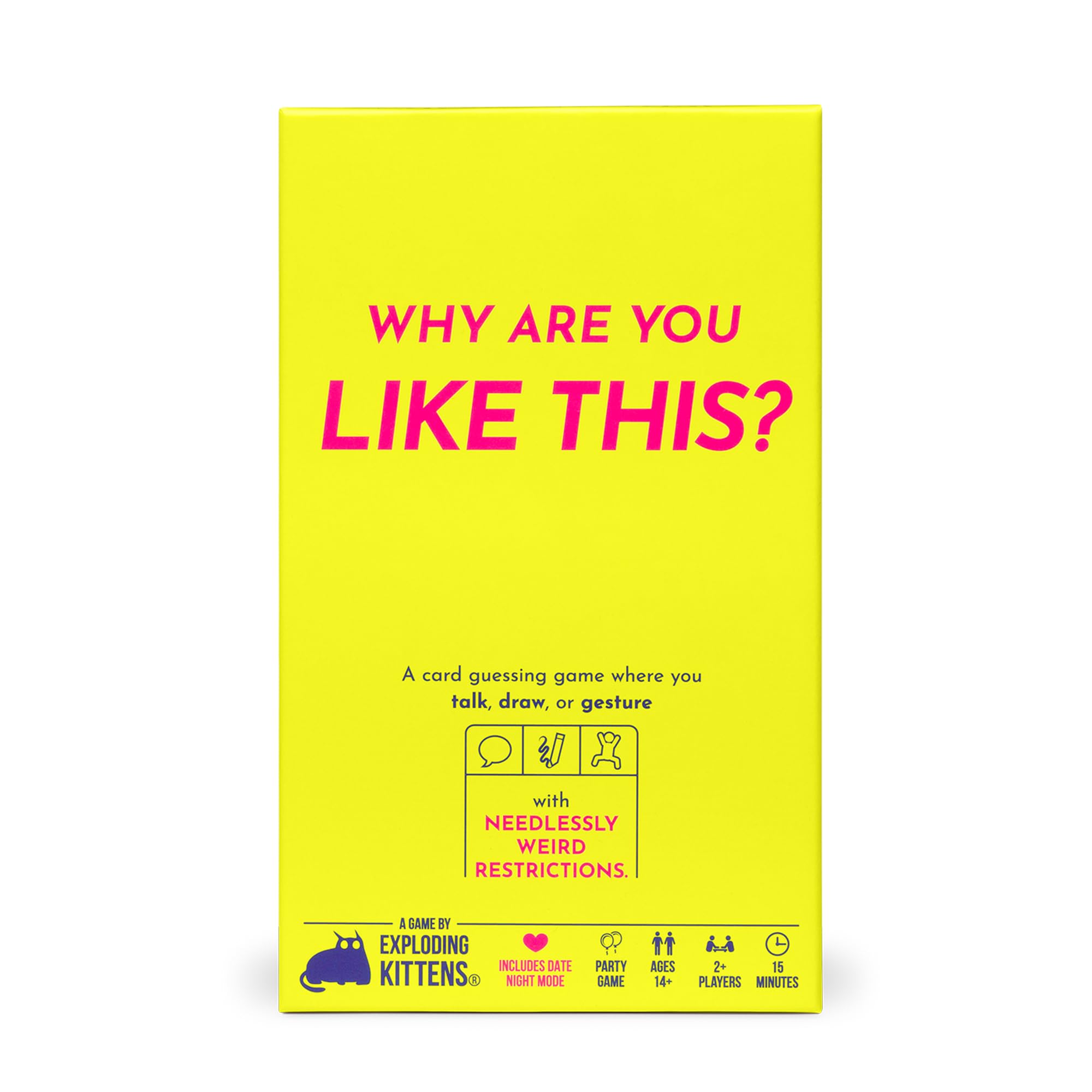 Exploding Kittens Why are You Like This 2+ Players - Ages 14+ - 15 Minutes to Play - Talking, Drawing, & Gesturing Guessing Game - Party, Family, Date Night, Couples Game