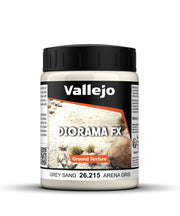 Vallejo - Diorama FX Ground Textures | Grey Sand 200 ml. (6.76 fl.oz.) | Premium Acrylic Color for Modelers & Miniature Enthusiasts | Exclusively Designed for Modelling