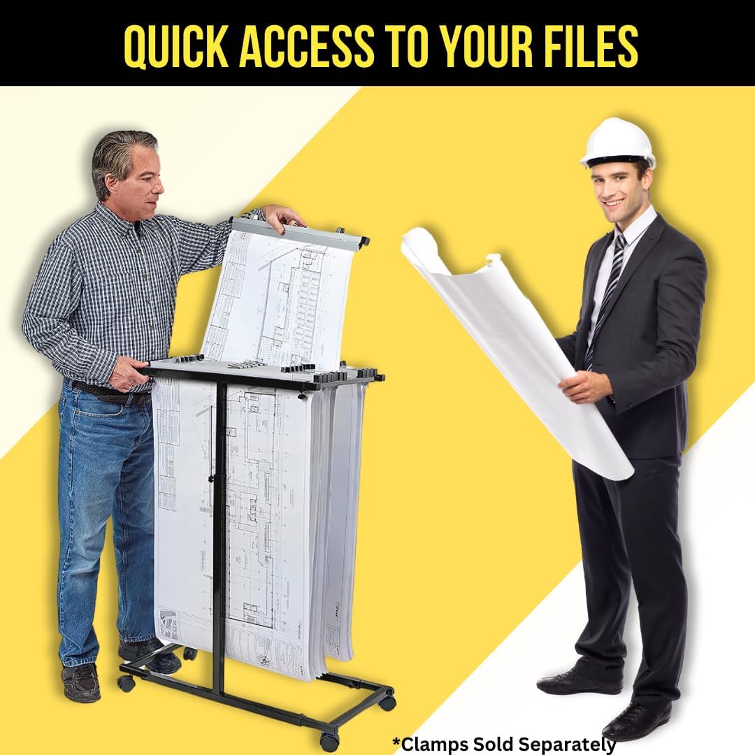 Mobile Vertical Plan Center for Blueprints, Black