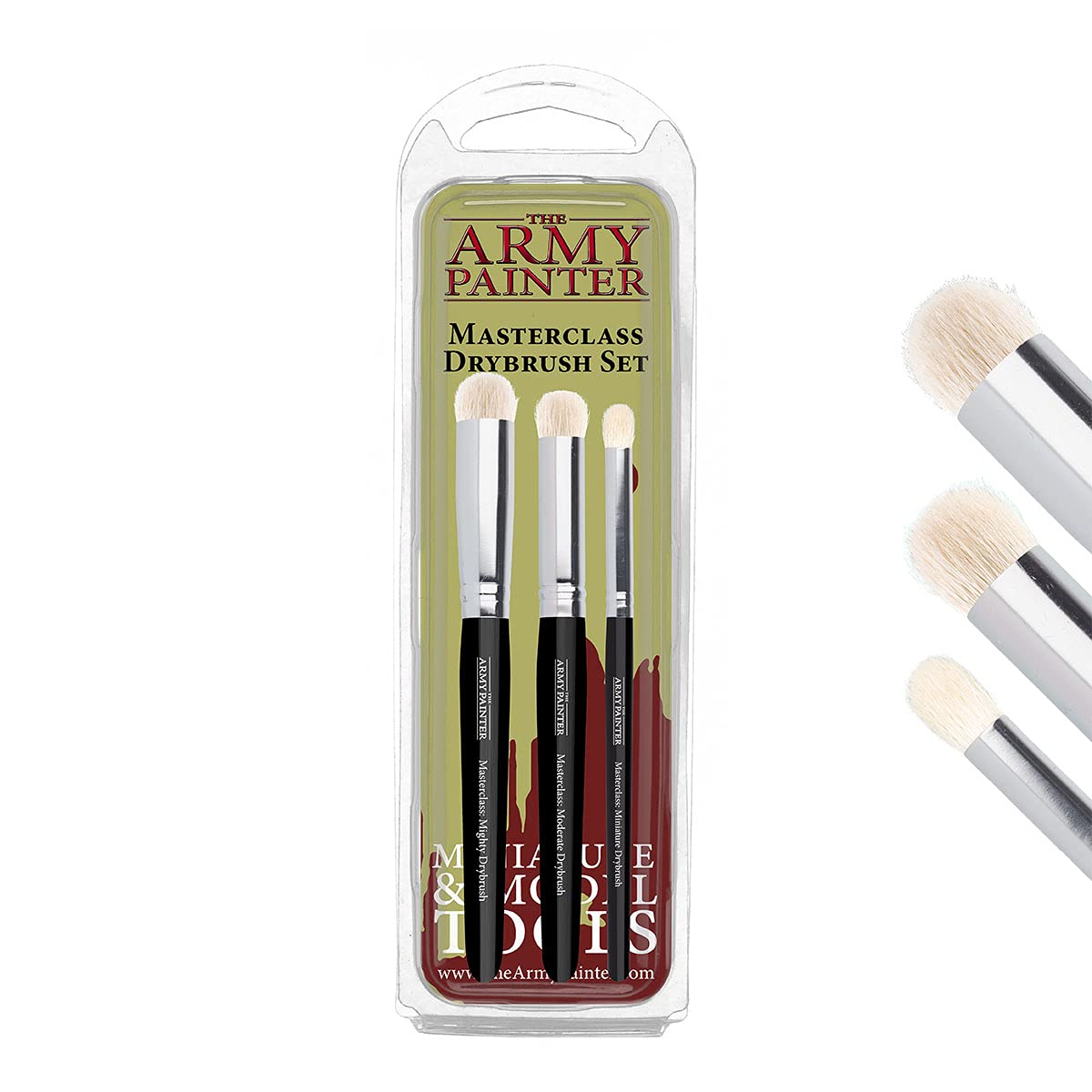 The Army Painter Masterclass: Drybrush Set in Three Sizes for Advanced and Professional Techniques for Tabletop Roleplaying, Boardgames, and Wargames Miniature Painting, BlackOne
