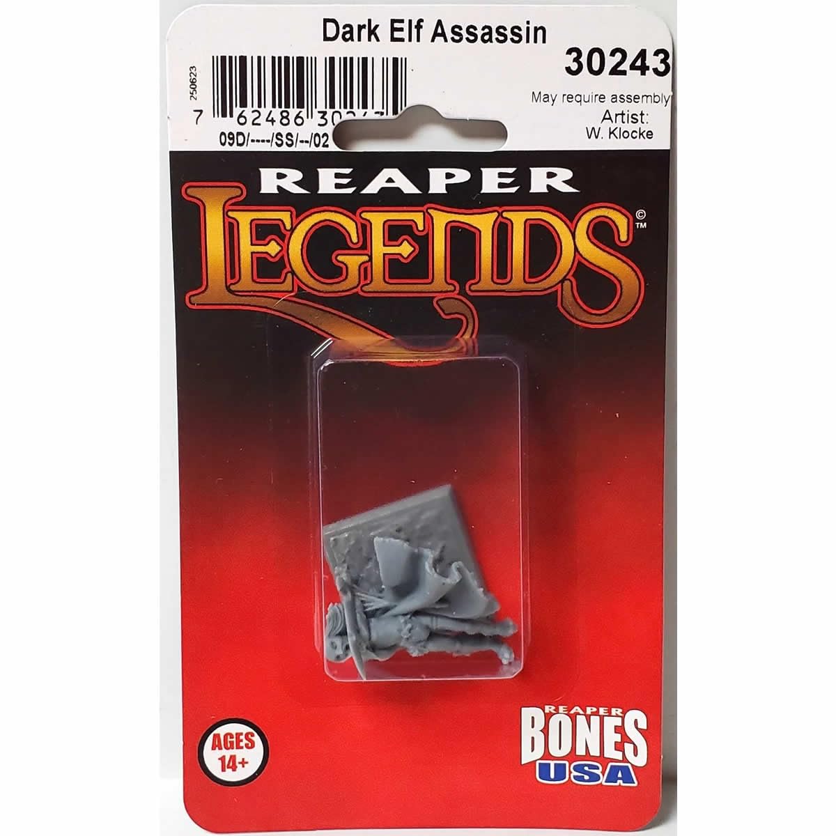 Reaper Dark Elf Assassin Miniature Figure 25mm Heroic Scale Bones USA Miniatures