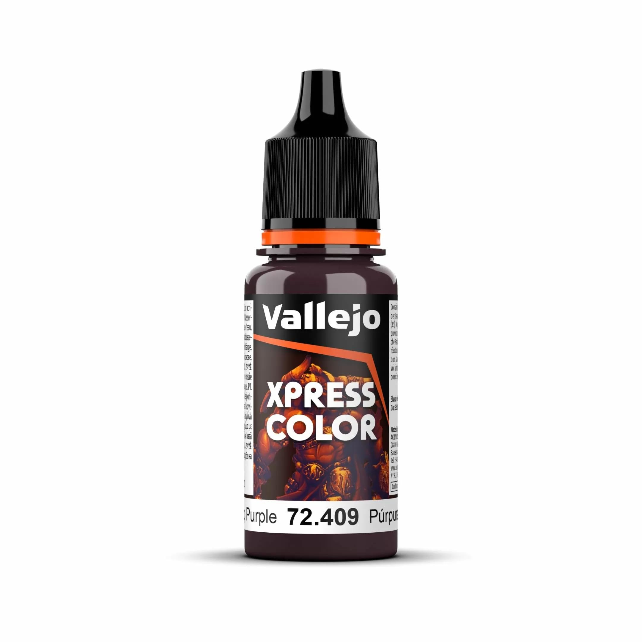 Vallejo - Xpress Color | Deep Purple 18 ml. (0.6 fl.oz.) | Speedy Application and Drying | Vibrant and Saturated Tones | Allows Colors to Flow Easily over the Miniature Surface