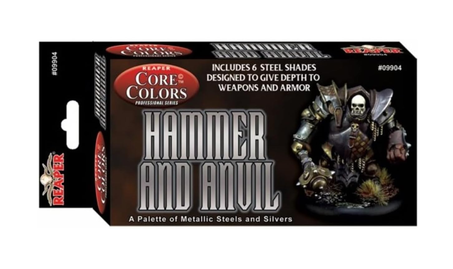 Reaper 09904: Fast Palette: Hammer and Anvil - Steel Colors Master Series Core Color Paint Set