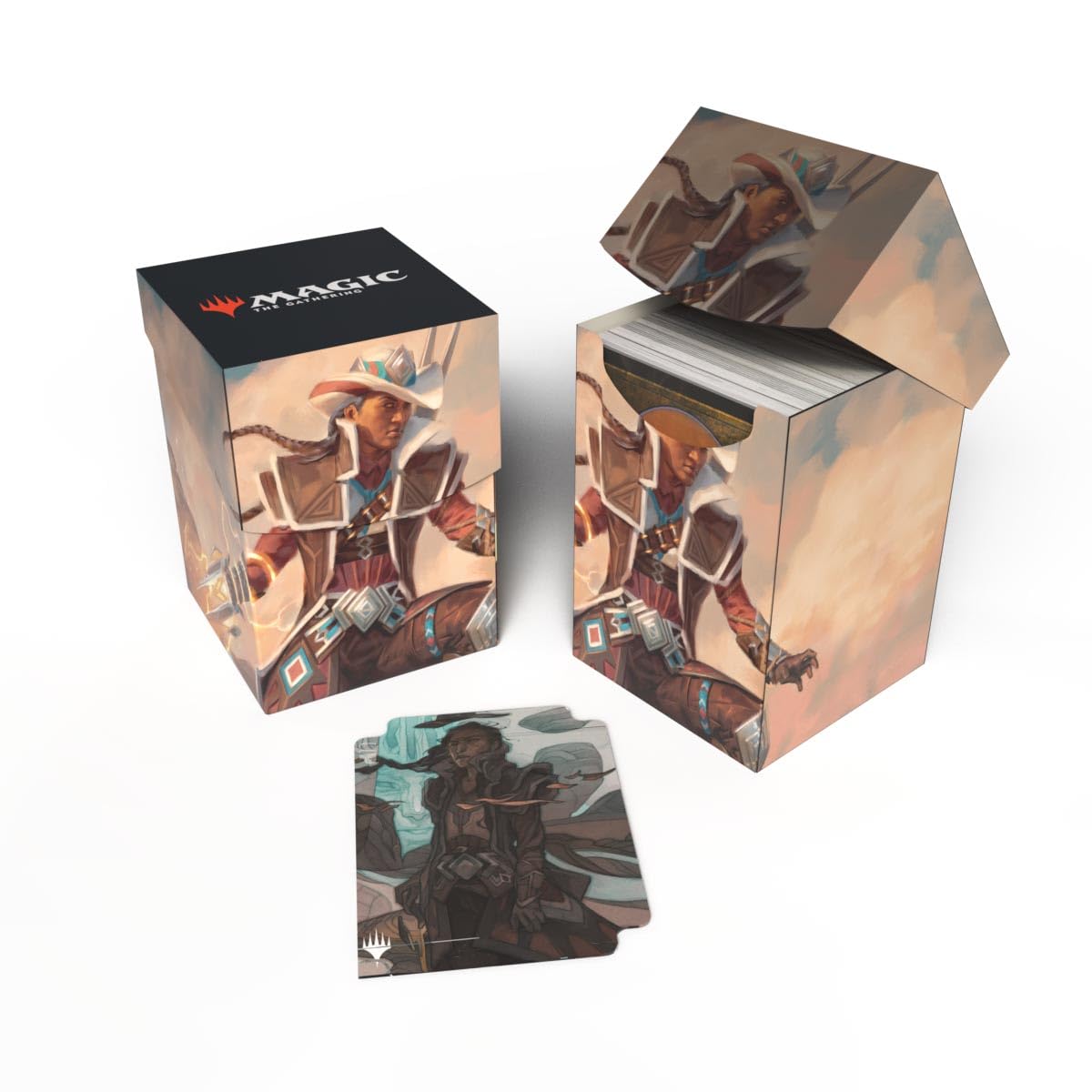 Ultra Pro - Outlaws of Thunder Junction 100+ Deck Box® Ft. Tinybones for Magic: The Gathering, TCG collectible gaming accessory protective card deck holder