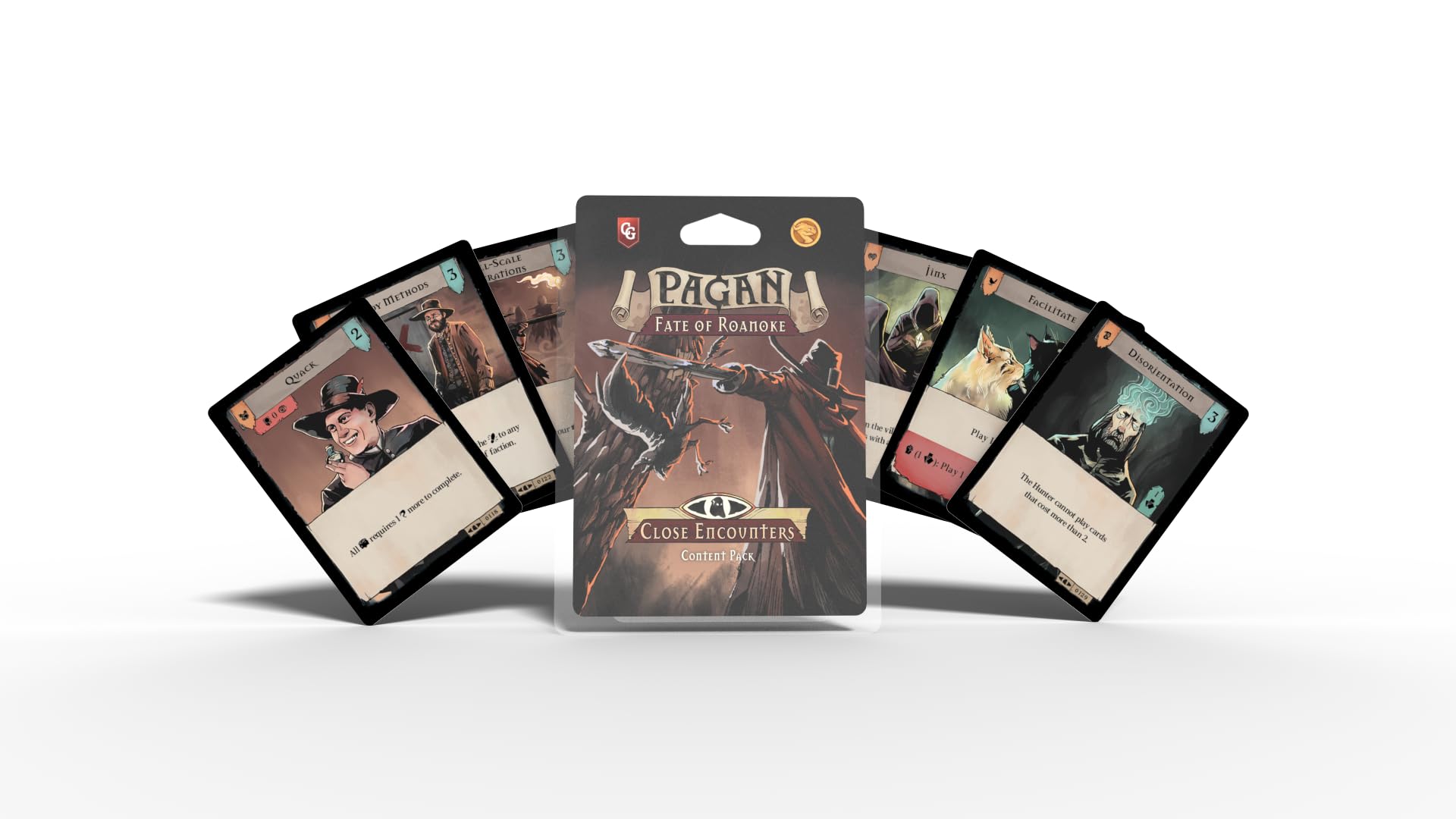 Capstone Games Pagan: Fate of Roanoke - Close Encounters Expansion Pack, Dueling Witch & Hunter Asymmetrical Deduction Card Game Filled with Intrigue & Mystery, 2 Players, 60 Mins
