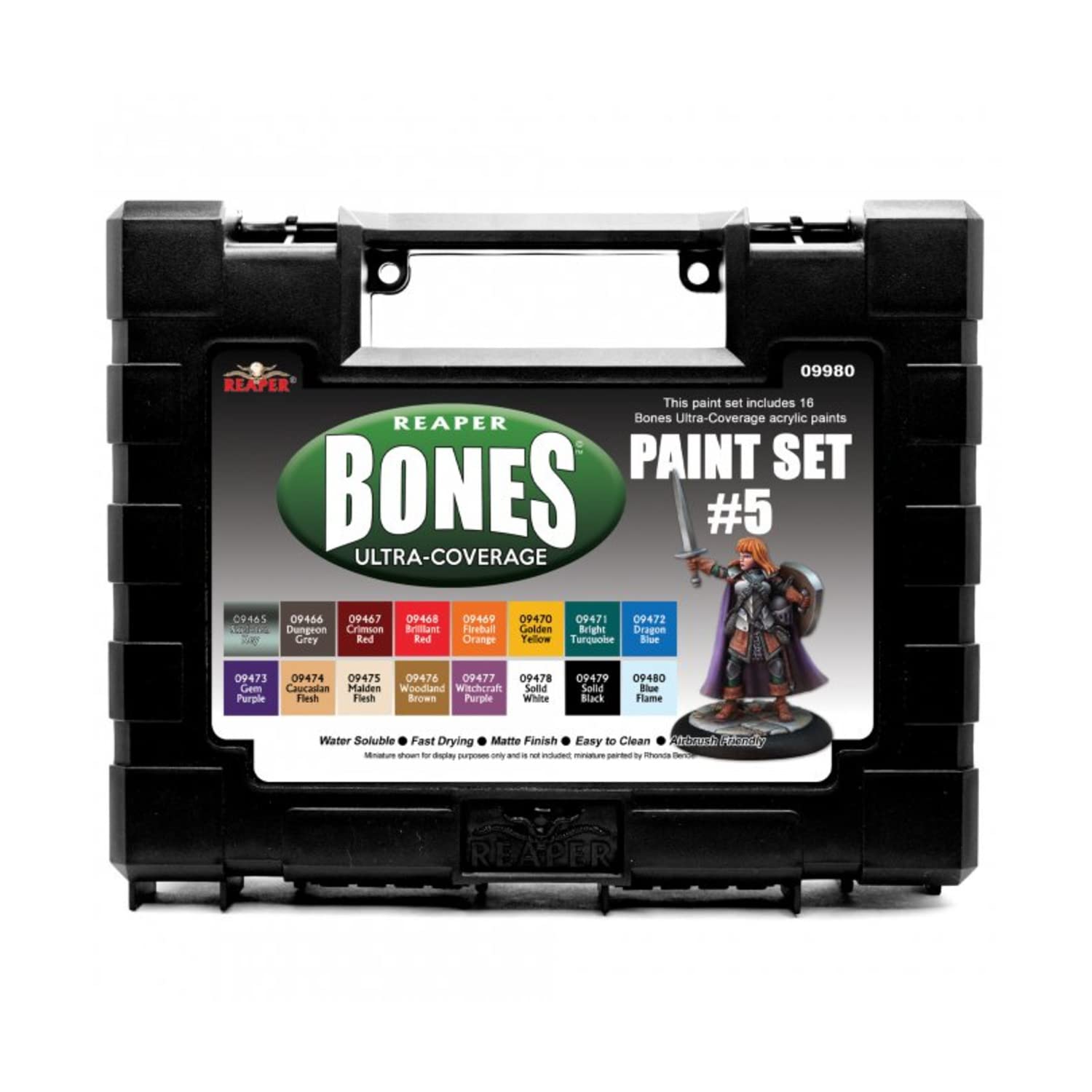 Reaper Master Series Bones Ultra-Coverage Acrylic Paint Set 5 Miniatures
