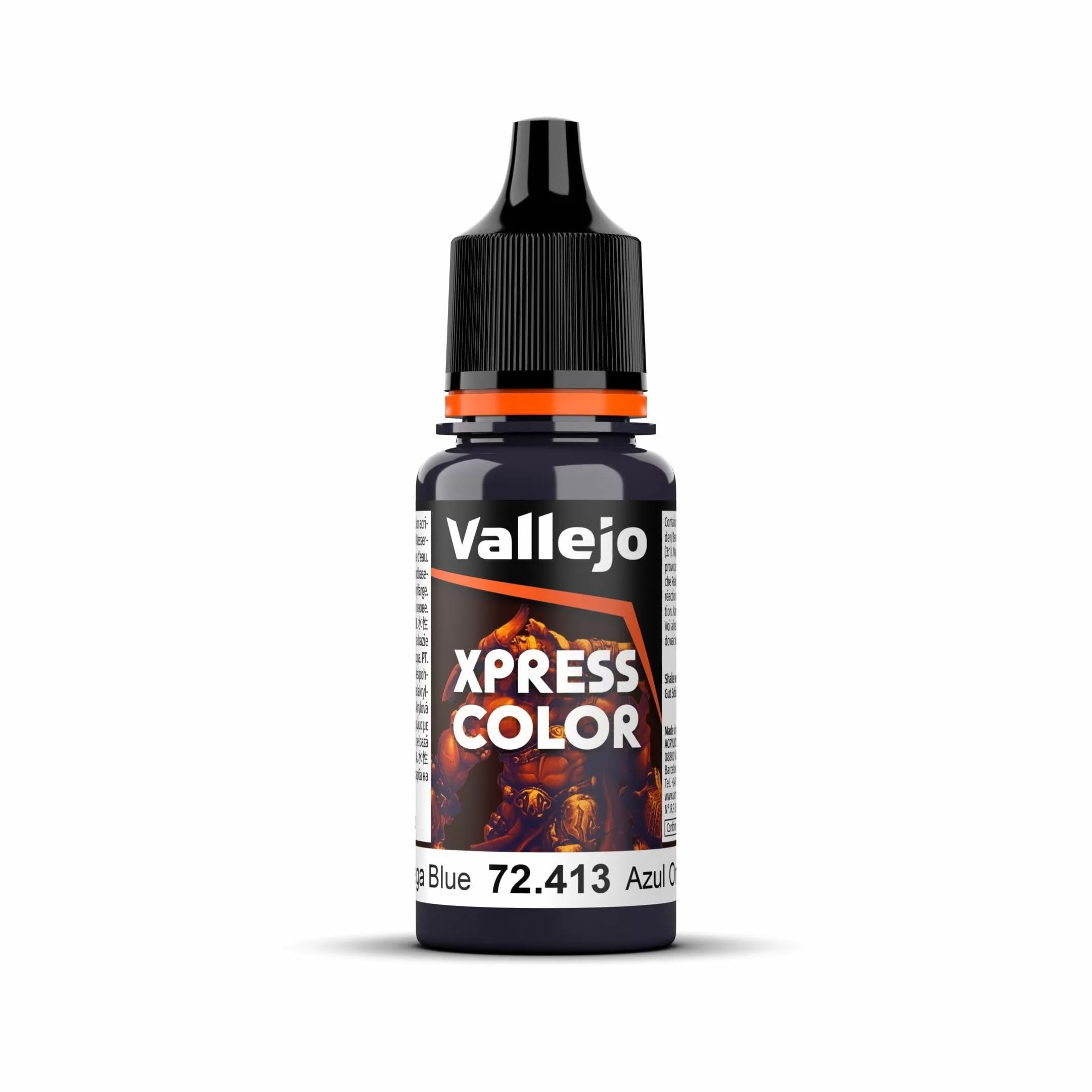 Vallejo - Xpress Color | Omega Blue 18 ml. (0.6 fl.oz.) | Speedy Application and Drying | Vibrant and Saturated Tones | Allows Colors to Flow Easily over the Miniature Surface