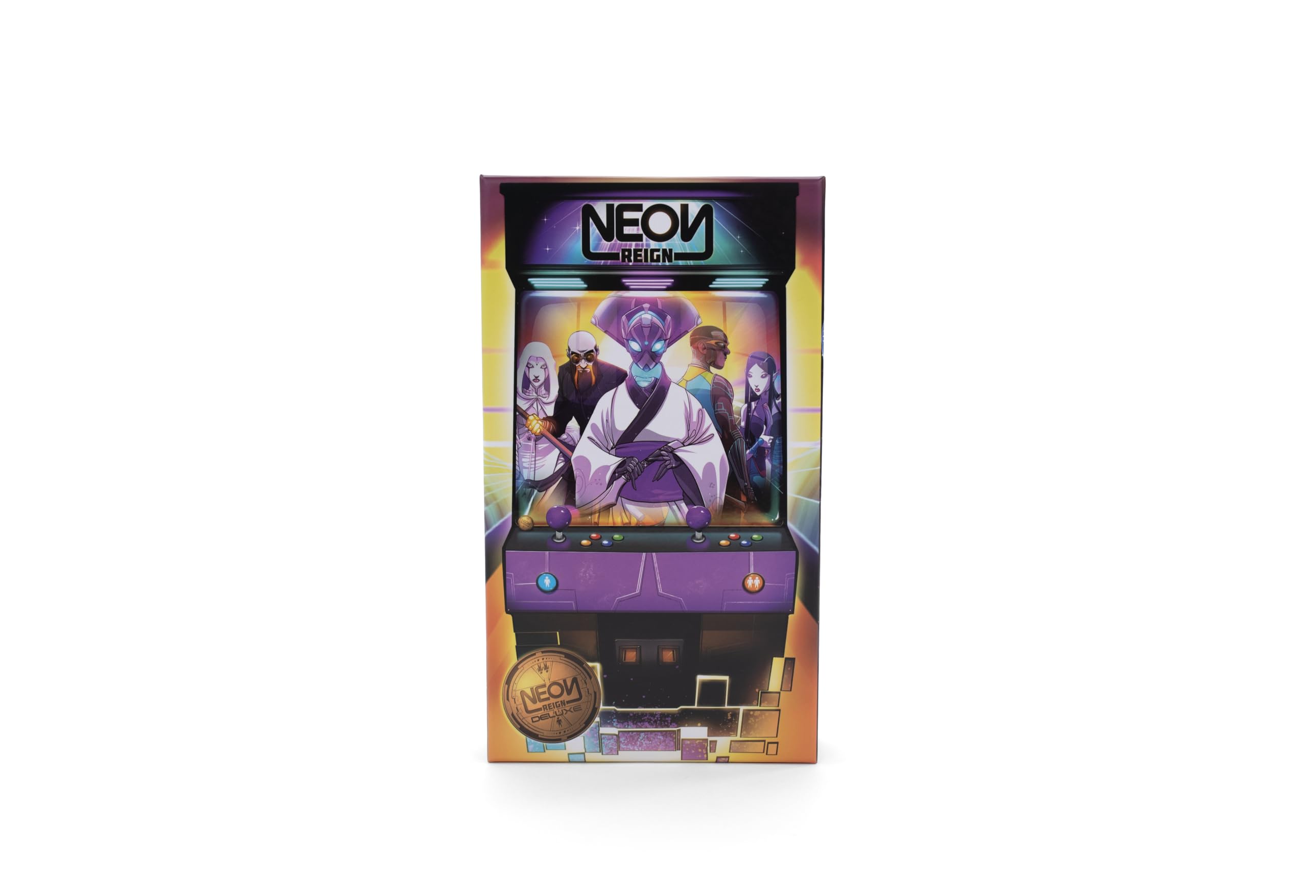 Neon Reign: Base Game - Fast-Paced Board Game with Unique Fighter Combos and Arcade-Style Combat