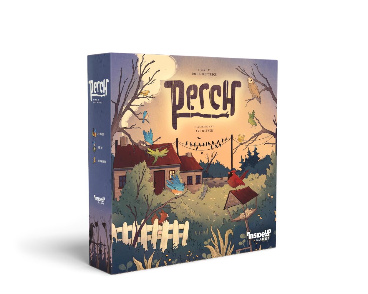 Inside Up Games Perch | Fast-paced, Interactive Battle of The Birds |Area Control, Unique Bag Building with a Bold Table Presence| for 2 to 5 Players | 45-60 Minute Playtime
