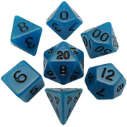 Glow in The Dark Blue 16mm Polyhedral Dice Set