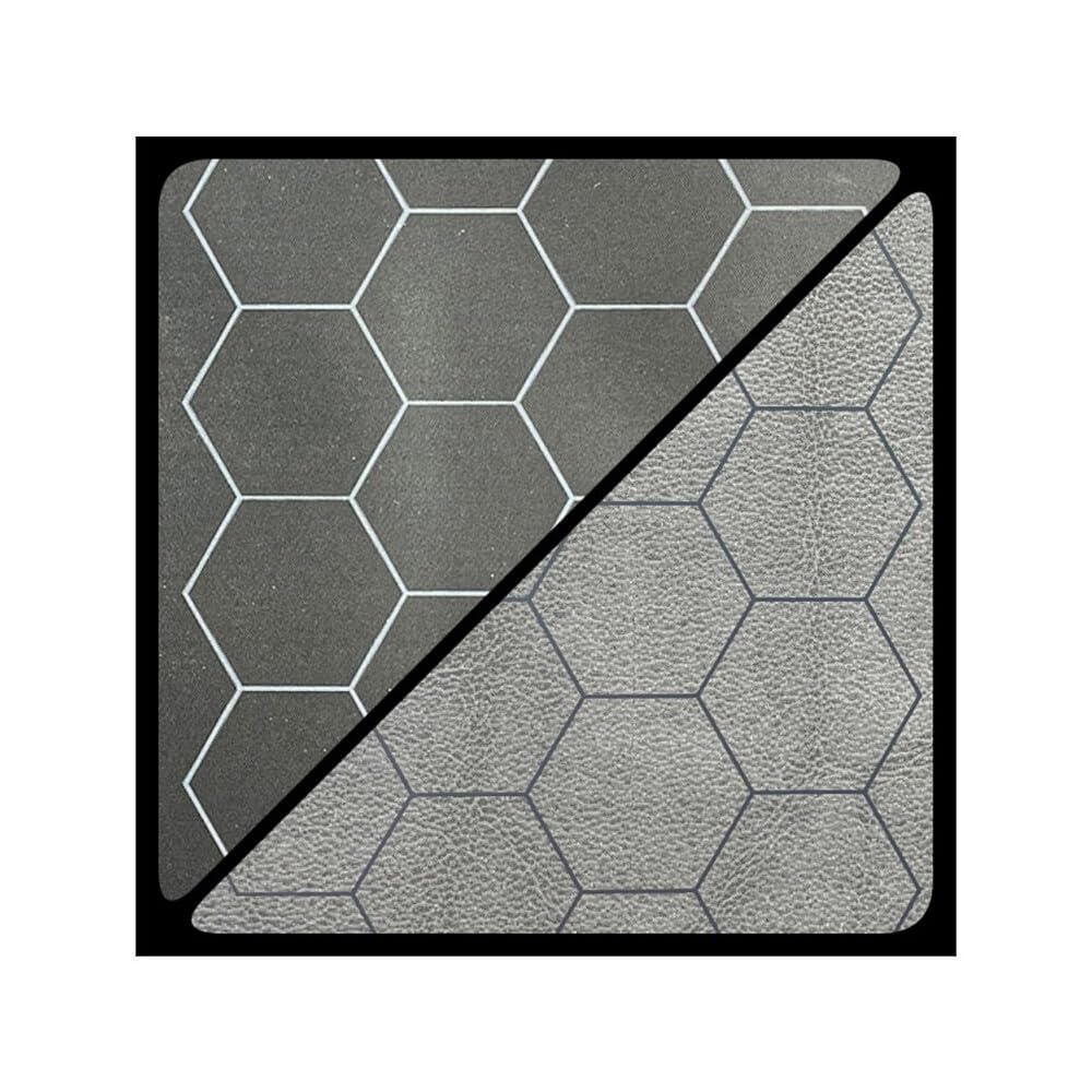 Chessex Play Mat – Mat: 1” Hex 2 Sided Black/Grey Battle mat Two Colour Playmat – Smooth & Tough – Compatible with Tabletop RPGs – Accessories for Game Night