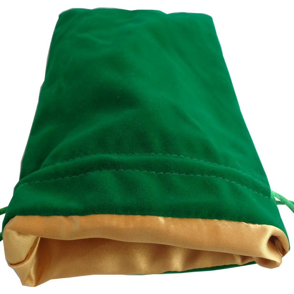 6in x 8in Large Green Velvet Dice Bag