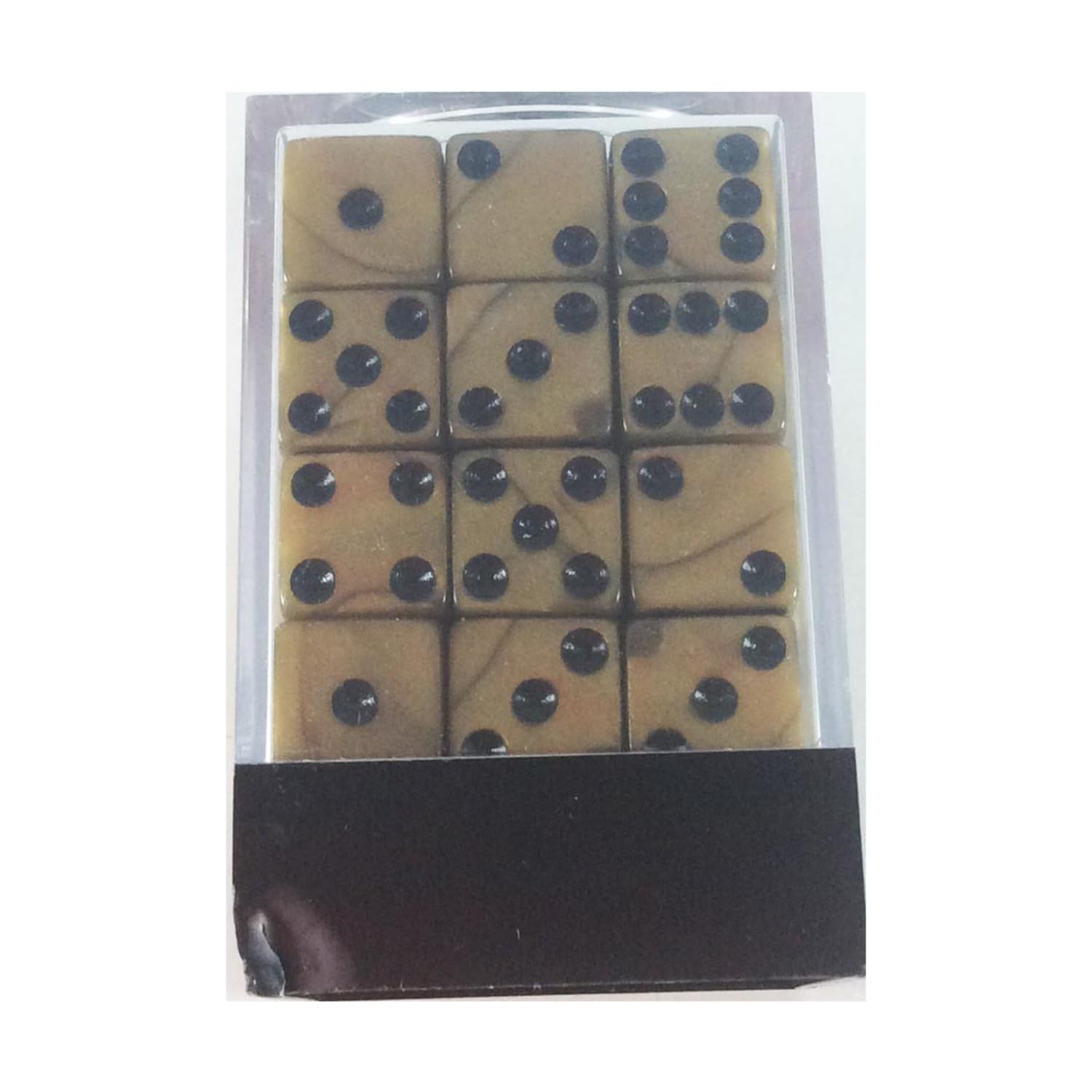 Koplow Würfel - Olympic Pearlized: Spot Gold/schwarz (36er-set In Acrylbox,