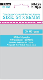 Sleeve Kings North Sea Compatible Sleeves (54x86mm) - Pack of 110, 60 Microns