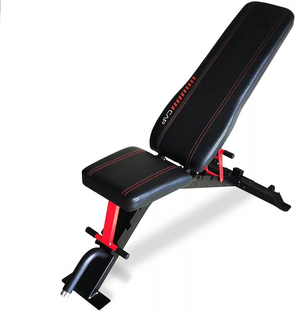 CAP Barbell Strength FID Workout Bench | Flat Incline Decline Positions, Black/Red