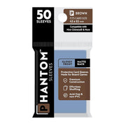 Phantom Sleeves: Brown Size 43 x 65mm: Glossy Front/Matte Back - 50 Pack - Transparent Protective Card Sleeves for Board Games & Trading Cards