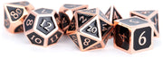 FanRoll 16mm Metal Polyhedral DND Dice Set: Copper w/Black Enamel, Role Playing Game Dice for Dungeons and Dragons