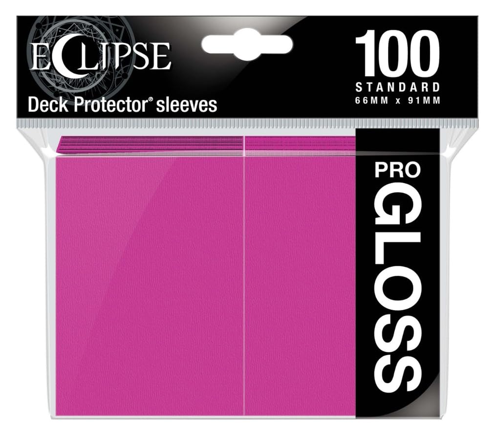 BoardGame E-15609 Ultra Pro-Eclipse Gloss Standard Sleeves 100 Pack-Hot Pink