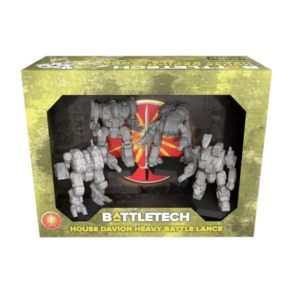 Catalyst Game Labs, BattleTech: House Davion Heavy Battle Lance - Unpainted Miniatures - Intended for Ages 15+