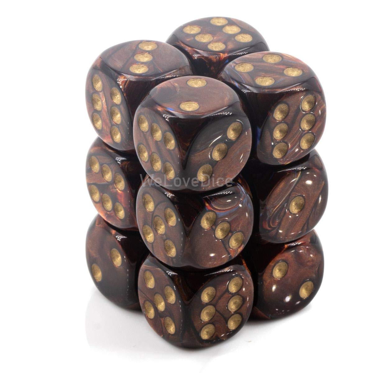 DND Dice Set - Chessex D&D Dice - 16mm Scarab Blue Blood & Gold Plastic Polyhedral Dice Set-Dungeons and Dragons Dice Includes 12 Dice – D6, Various (CHX27619)