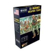 Warlord Bolt Action USMC Weapons Team 1:56 Tabletop Miniatures - Plastic Paintable Miniature WWII Soldiers Set, Unpainted Table Top 28mm Military Minifigures for Adults - Gaming Figurines Pack