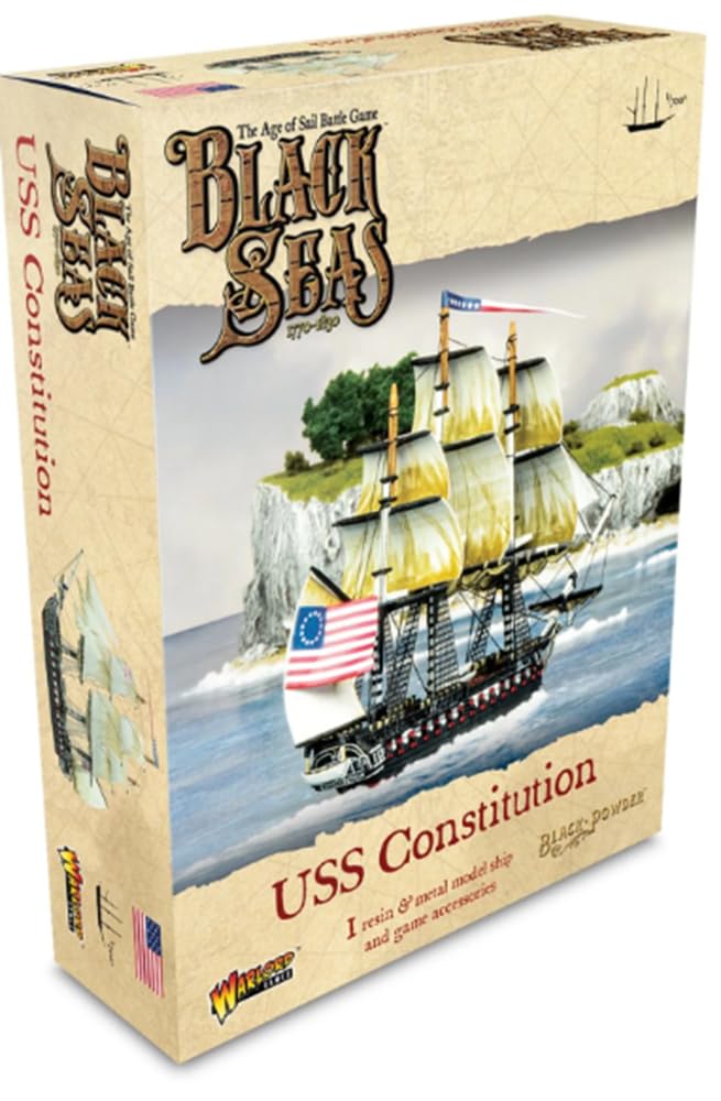 Warlord Black Seas The Age of Sail USS Constitution Game - Role Playing Strategy Board Games for Adults, Table Top The Age of Sail Strategic Wargaming Kit - Tabletop Military History RPG with Terrain