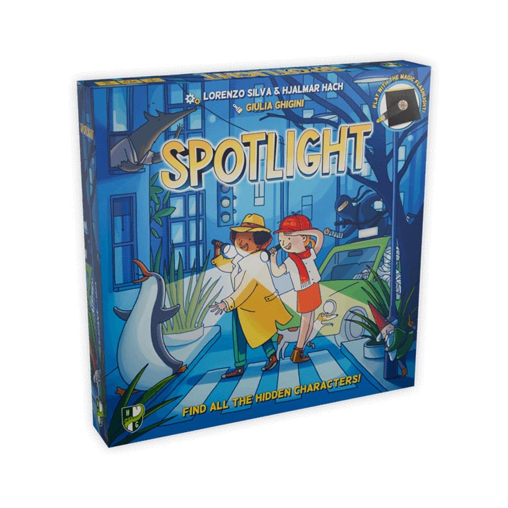 Spotlight - Family Board Game, Find Hidden Pictures with Your Magic Flashlight, Co-Op & Competitive, Ages 6+, 1-5 Players, 15 Min