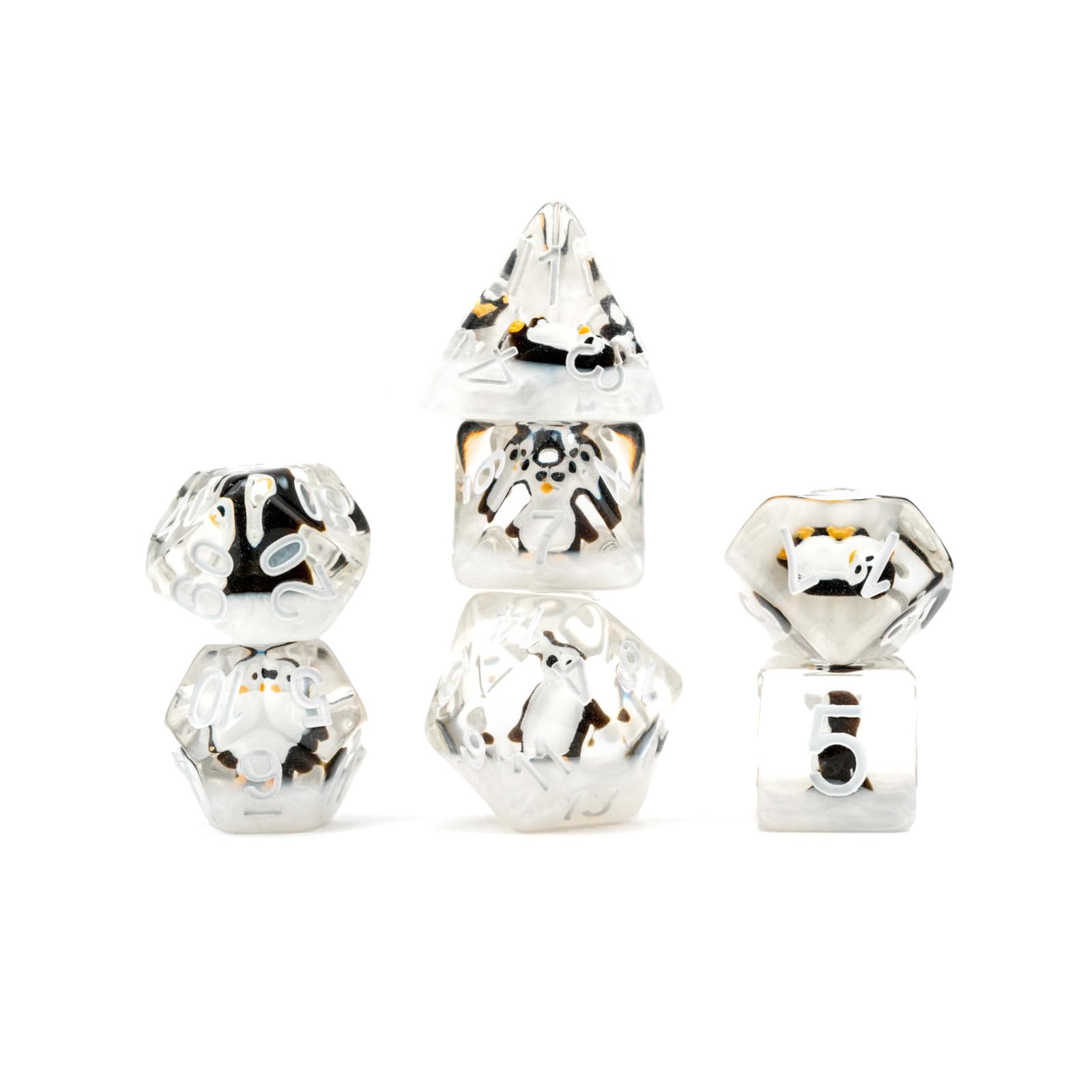 FanRoll 16mm Resin Poly DND Dice Set: Penguin Dice, Role Playing Game Dice for Dungeons and Dragons
