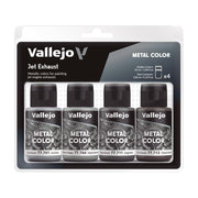 Vallejo - Jet Exhaust Set | Metal Color | Faithfully Reproduce Different Metallic Finishes | Contains 4 Bottles x 32 ml (1.08 fl.oz.)