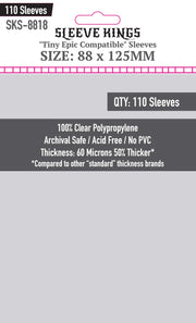 Sleeve Kings Tiny Epic Compatible Sleeves (88x125mm) - 110 Pack, 60 Microns