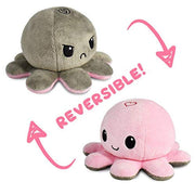 TeeTurtle - The Original Reversible Octopus Plushie - Love + Hate - Cute Sensory Fidget Stuffed Animals That Show Your Mood - Perfect for Valentine's Day! 4 inch