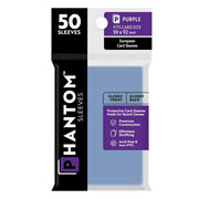 Phantom Sleeves: Purple Size 59 x 92mm: Glossy Front/Back - 50 Pack - Transparent Protective Card Sleeves for Board Games, Trading Cards & Card Games