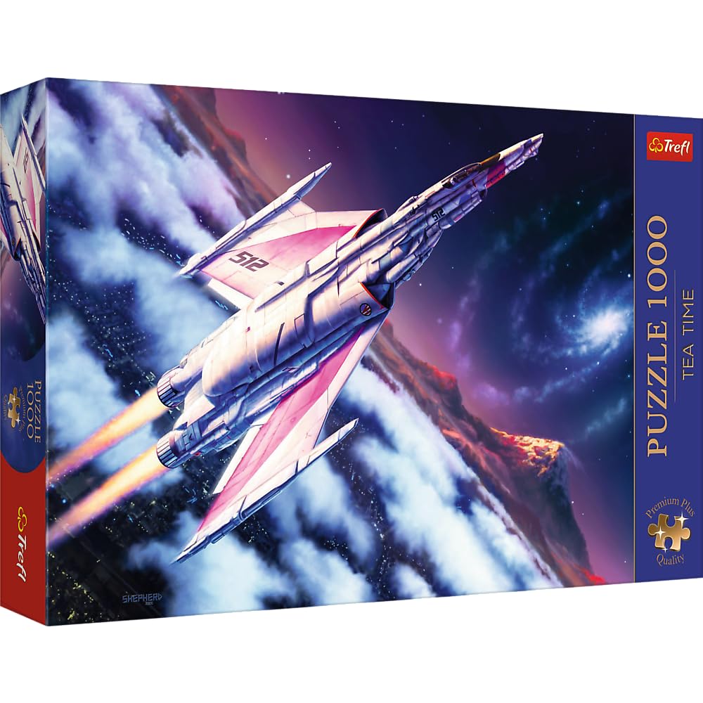 Trefl Flight into Space 1000 Jigsaw Puzzle, Premium Plus, Tea Time 27"x19" A Series of Painted Nostalgic Pictures, Perfect Matching of Elements, for Adults and Children from 14 Years Old