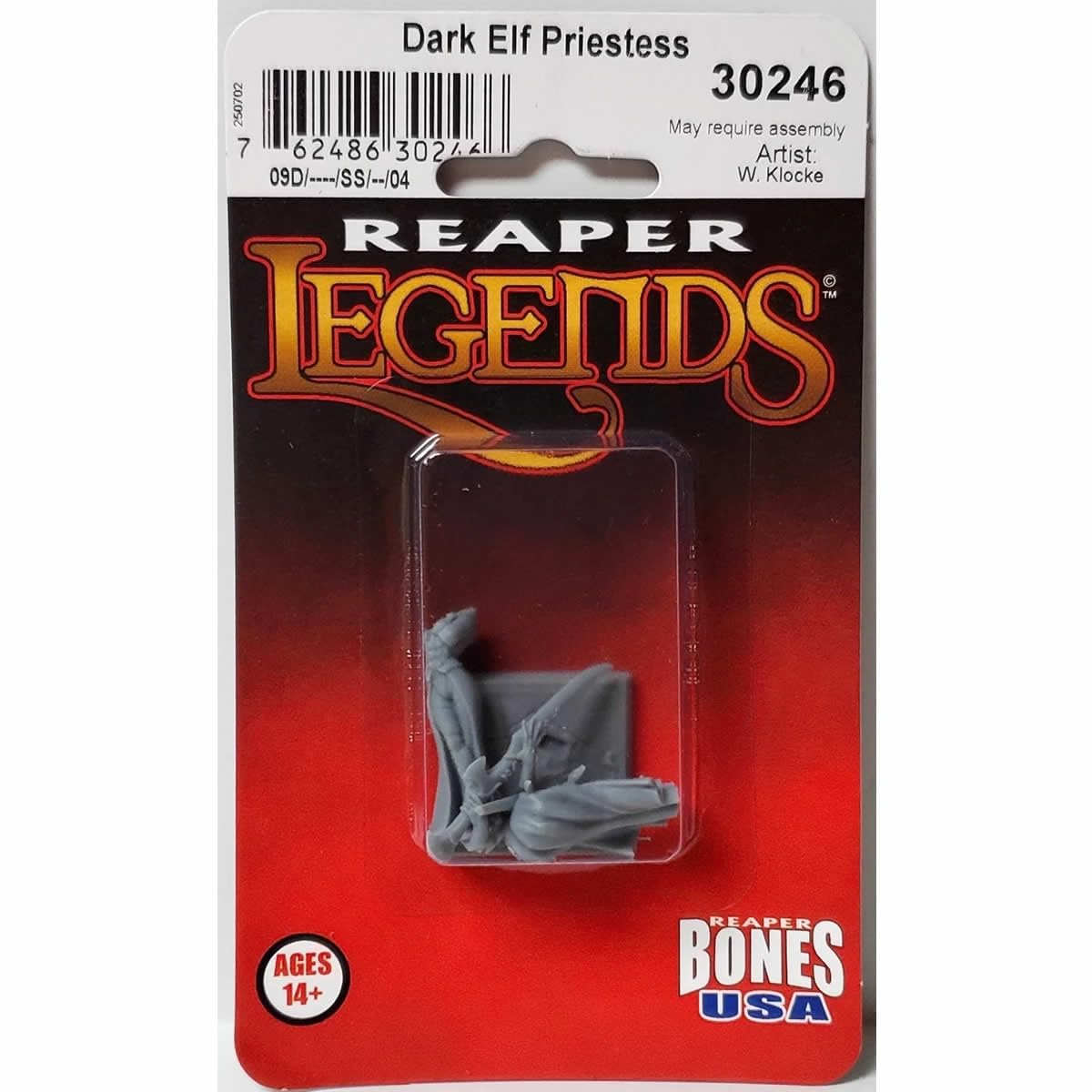Reaper Dark Elf Priestess Miniature Figure 25mm Heroic Scale Bones USA Miniatures