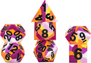 FanRoll 16mm Pride Sharp Edge Silicone Rubber Polyhedral Dice Set: Lesbian