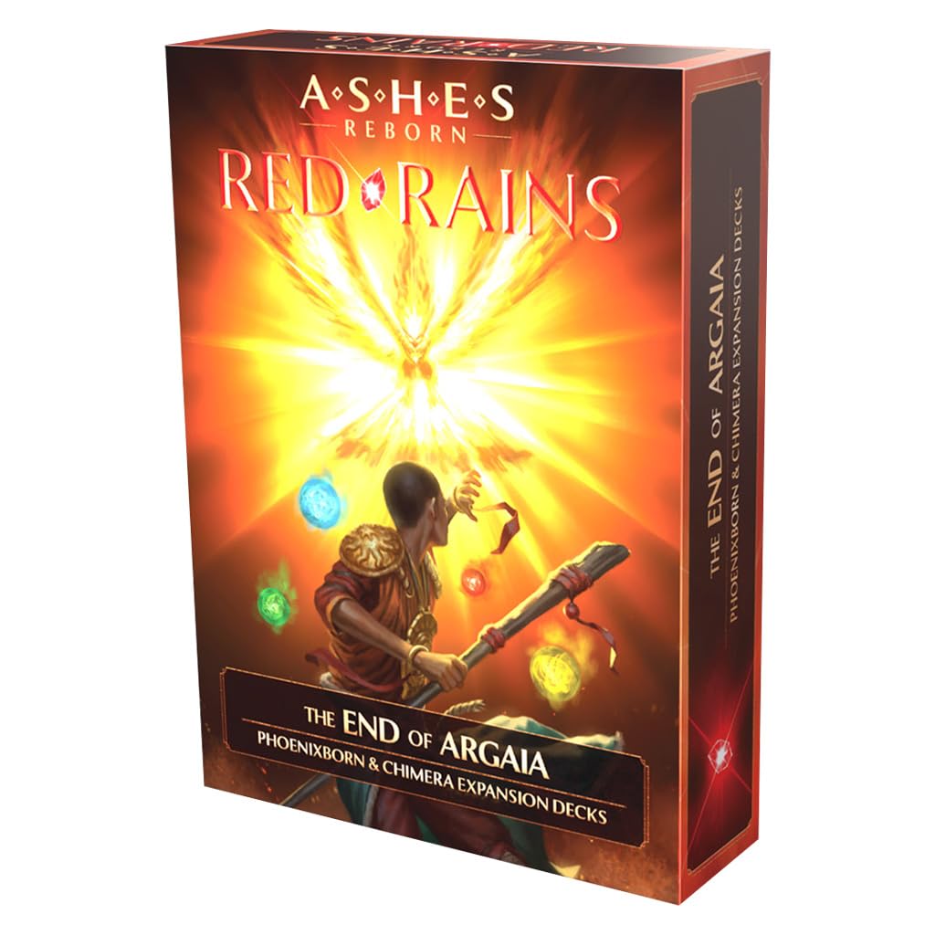 Ashes Reborn: Red Rains - The End of Argaia by Plaid Hat Games | Ages 14+ | 1-2 Players | Strategic Card Adventure with Phoenixborn Heroes & Narrative Deck-Building Challenges