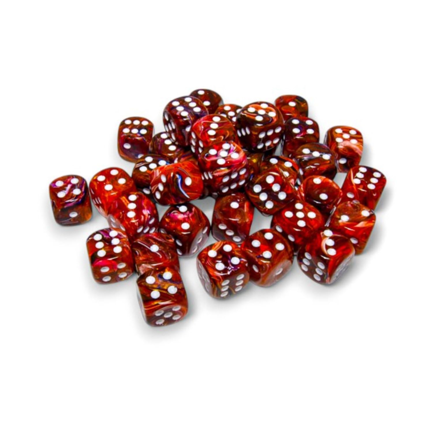 Symphony Festive Dice with White Pips D6 12mm (1/2in) Pack of 36 Dice Chessex