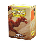 Dragon Shield | Standard Size Card Matte Sleeves | 100 CT - Smooth & Tough Premium TCG Sleeves | Compatible with Pokemon, Flesh & Blood, One Piece & Magic The Gathering | Amber