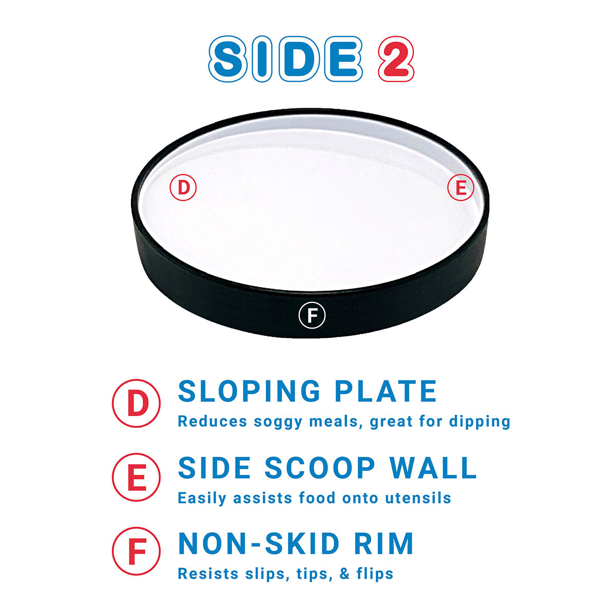 STAYnEAT Plate, Divided Suction, Slope n Scoop Dish, Large, White, Each