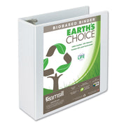 Samsill Earth's Choice Plant-based Durable View Binder, 4" Capacity, 3 Round Rings, Letter Size, Holds 675 Sheets, 2 Internal Pockets, White, 1 Each