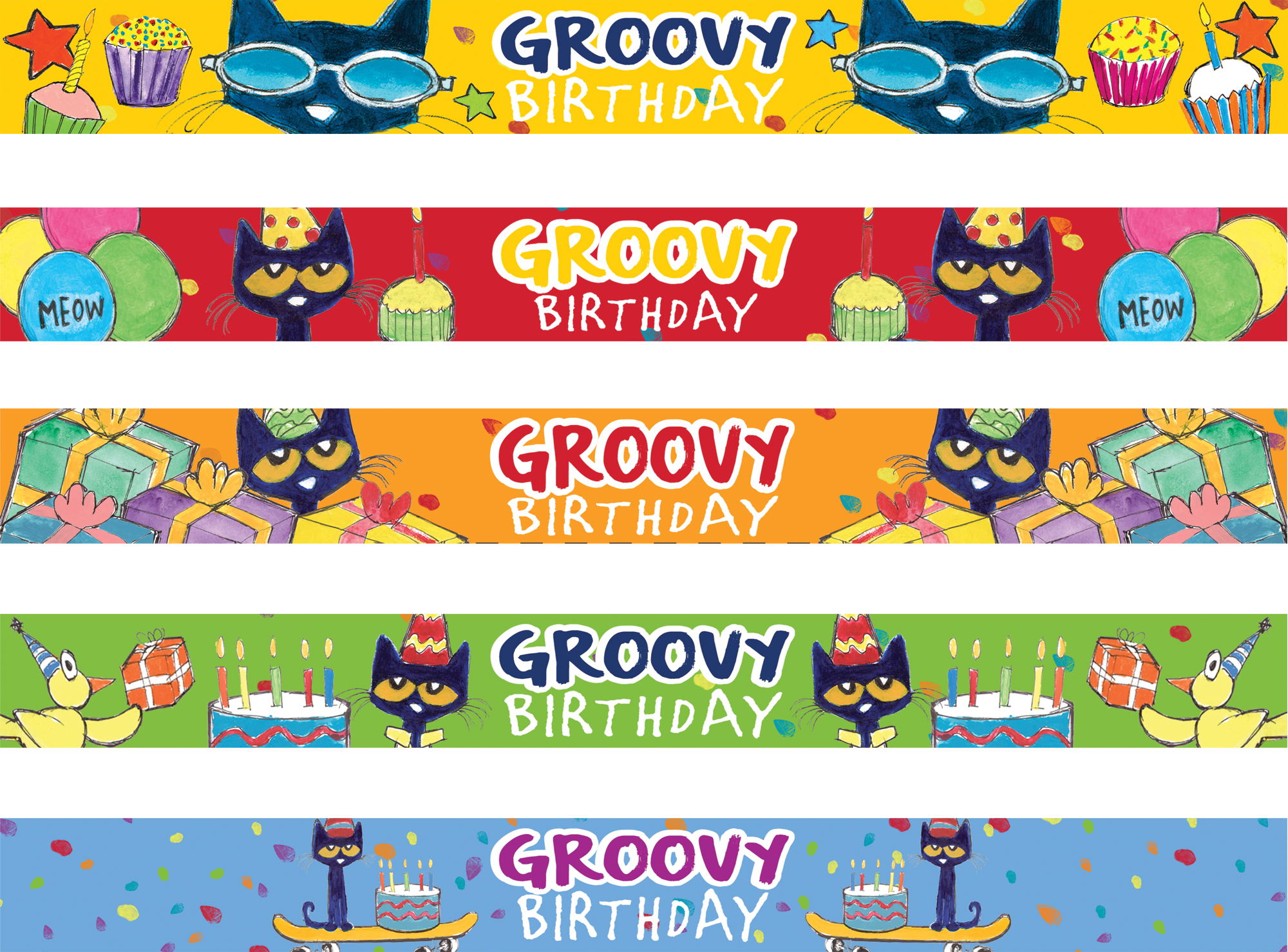 Pete the Cat® Groovy Birthday Slap Bracelets
