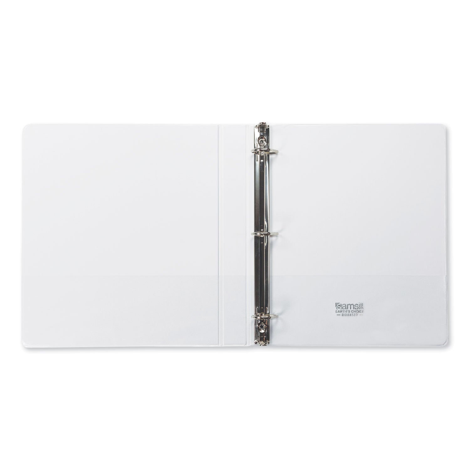 Samsill Earth's Choice Plant-based Durable View Binder, 1" D-Ring, Letter Size, 225 Sheet Capacity, 2 Pockets, White, 1 Each