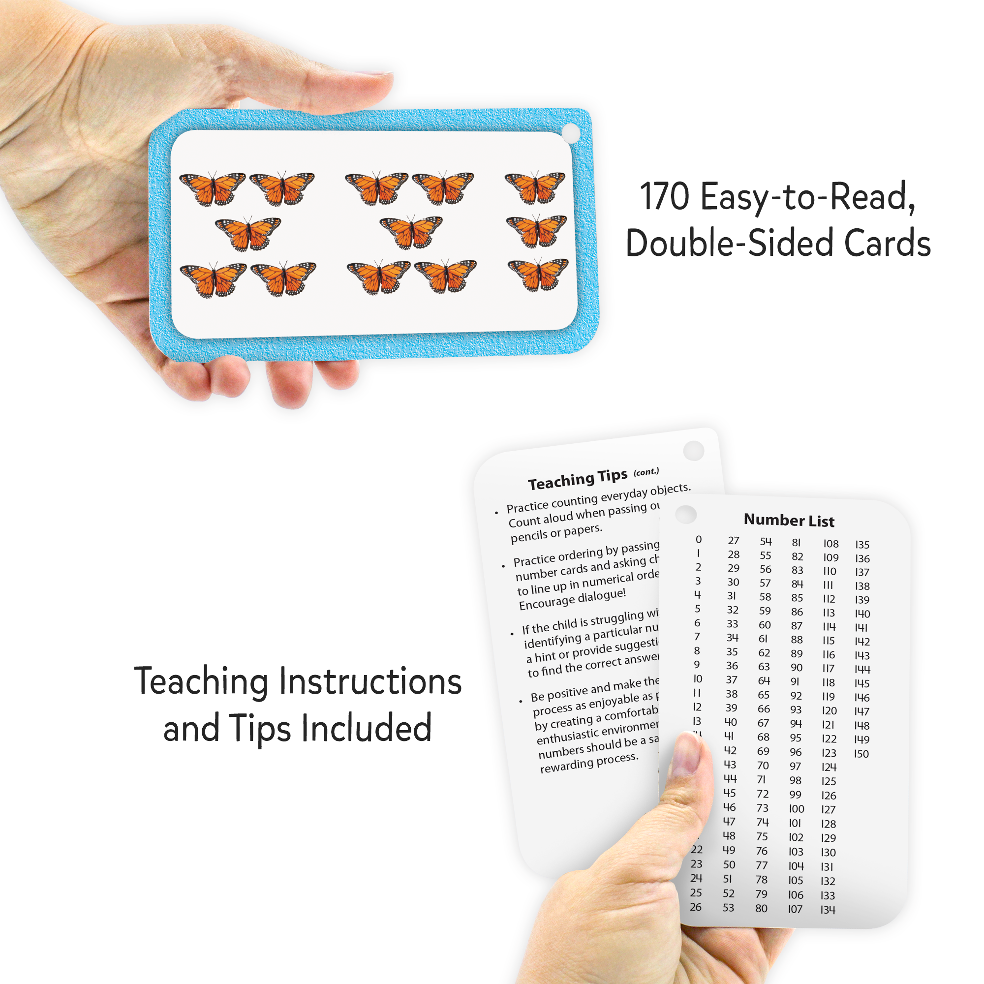 Numbers 0–150 Flash Cards