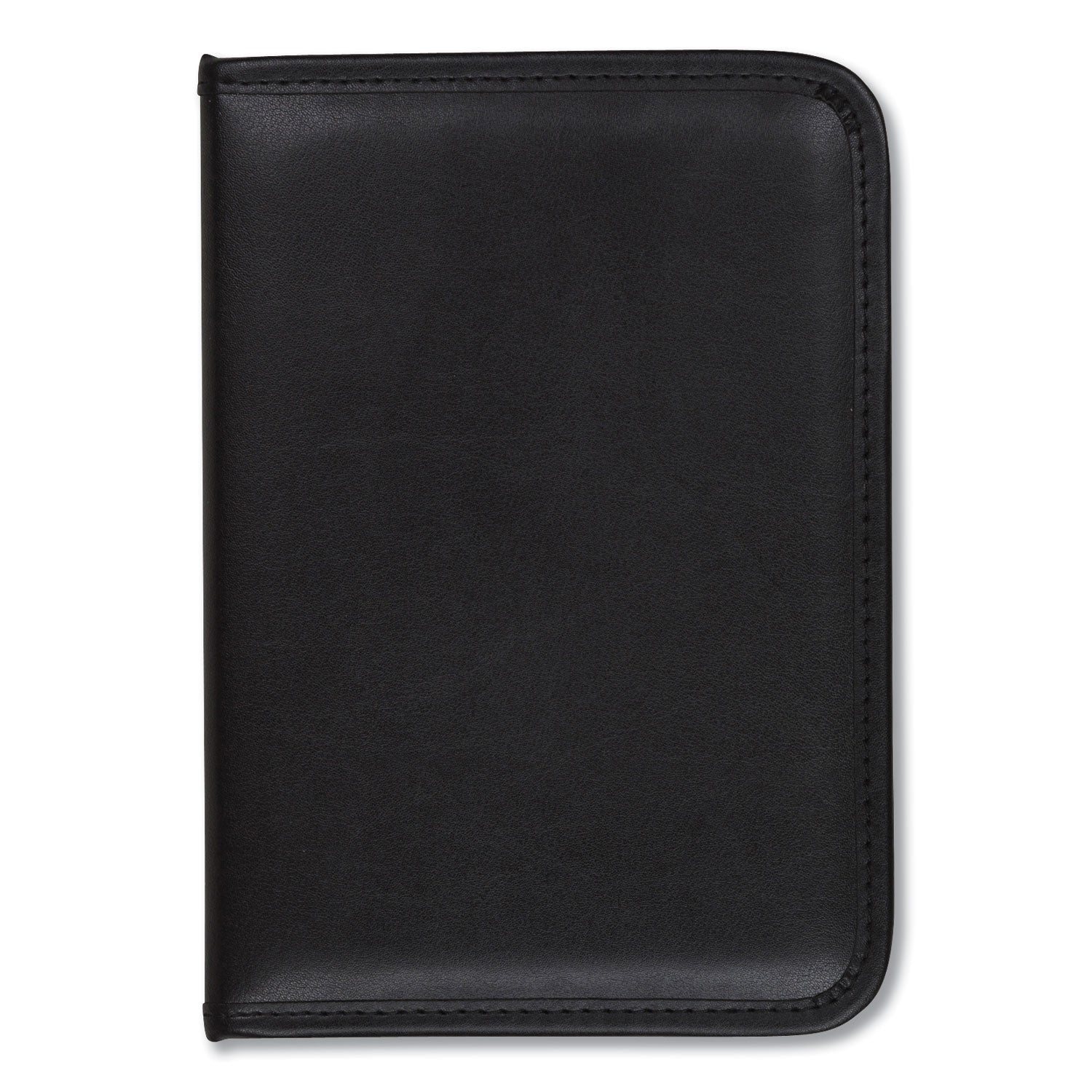 Samsill Professional Padfolio, Letter Size 8.5" x 11", 4 Internal Pockets, Synthetic Leather/PVC, Black, Padded, Stitched, Pen Loop, Notepad, Document Pocket, Business Card Holder, Refillable, 1 Each
